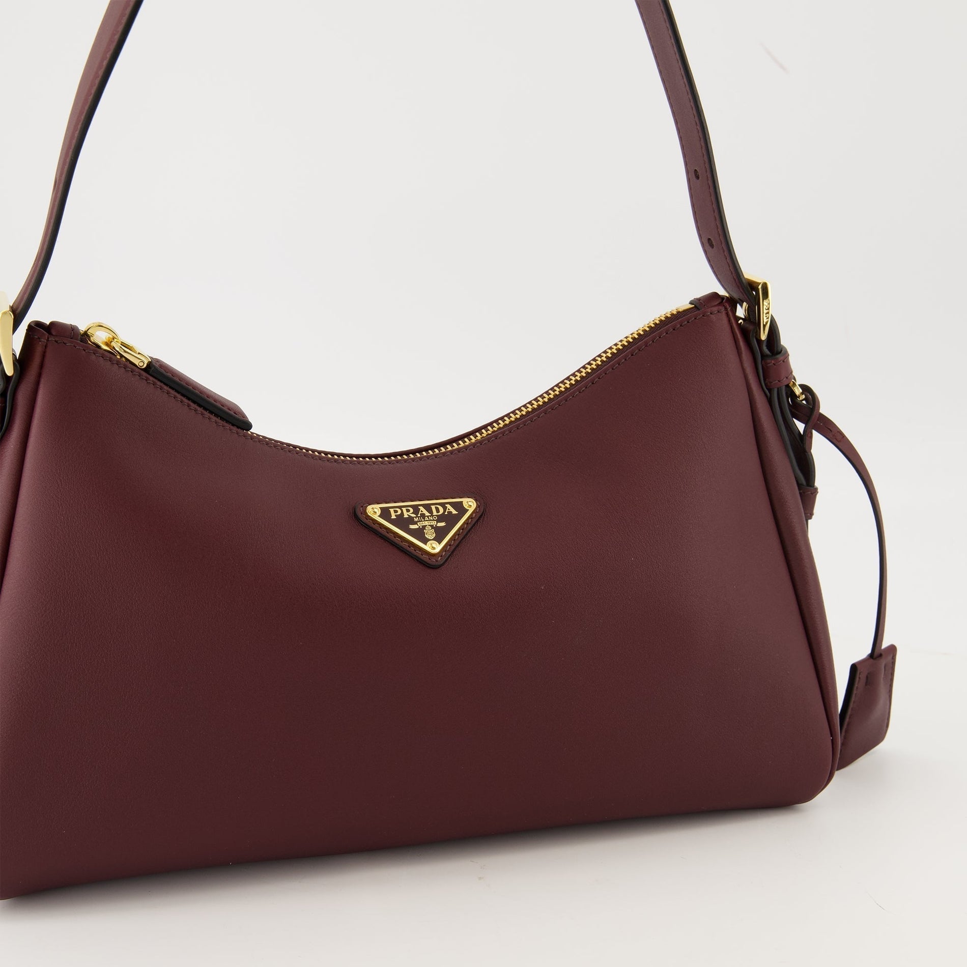 Prada Aimée Leather Shoulder Bag (Burgundy) - image 3