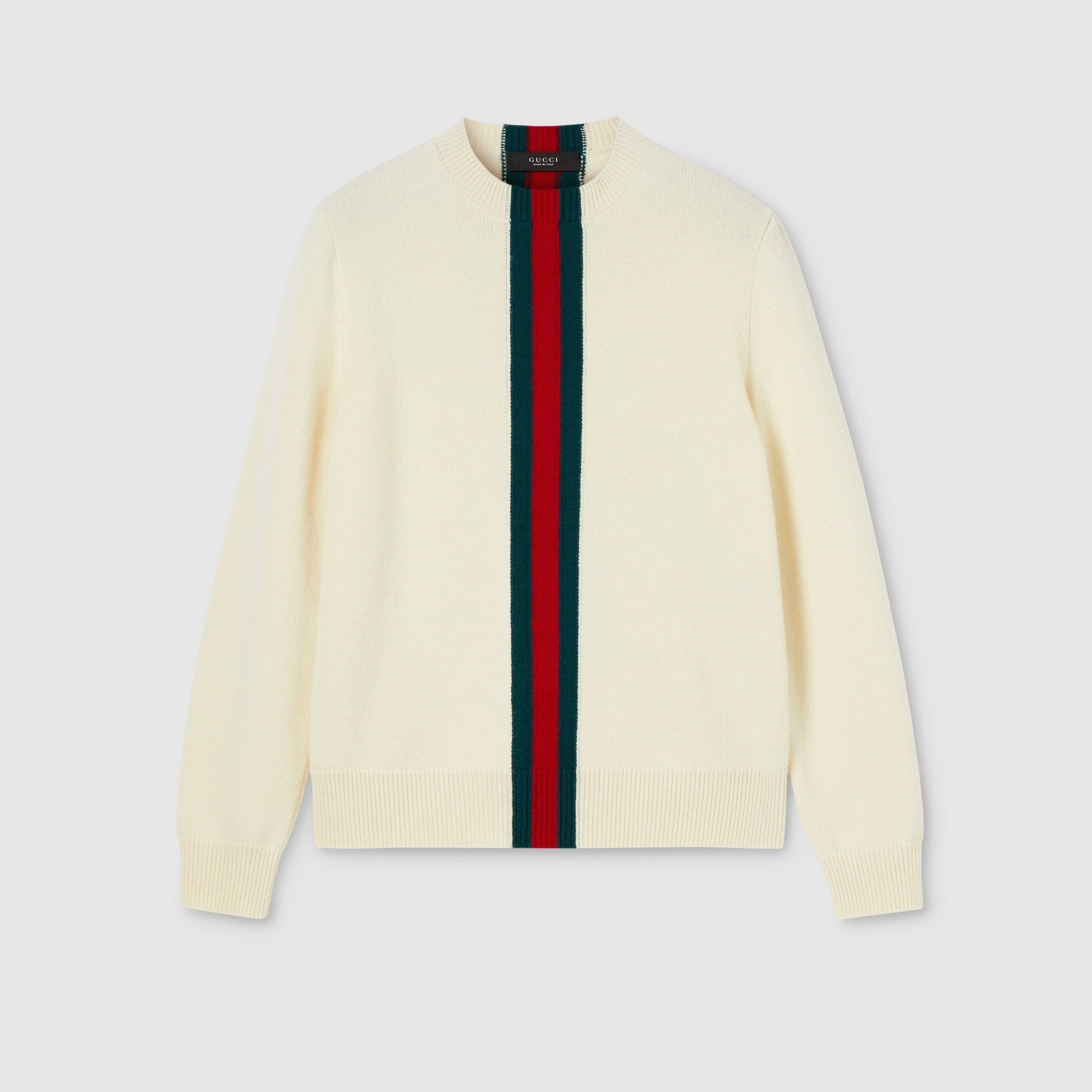 Gucci Knit wool sweater with Web intarsia