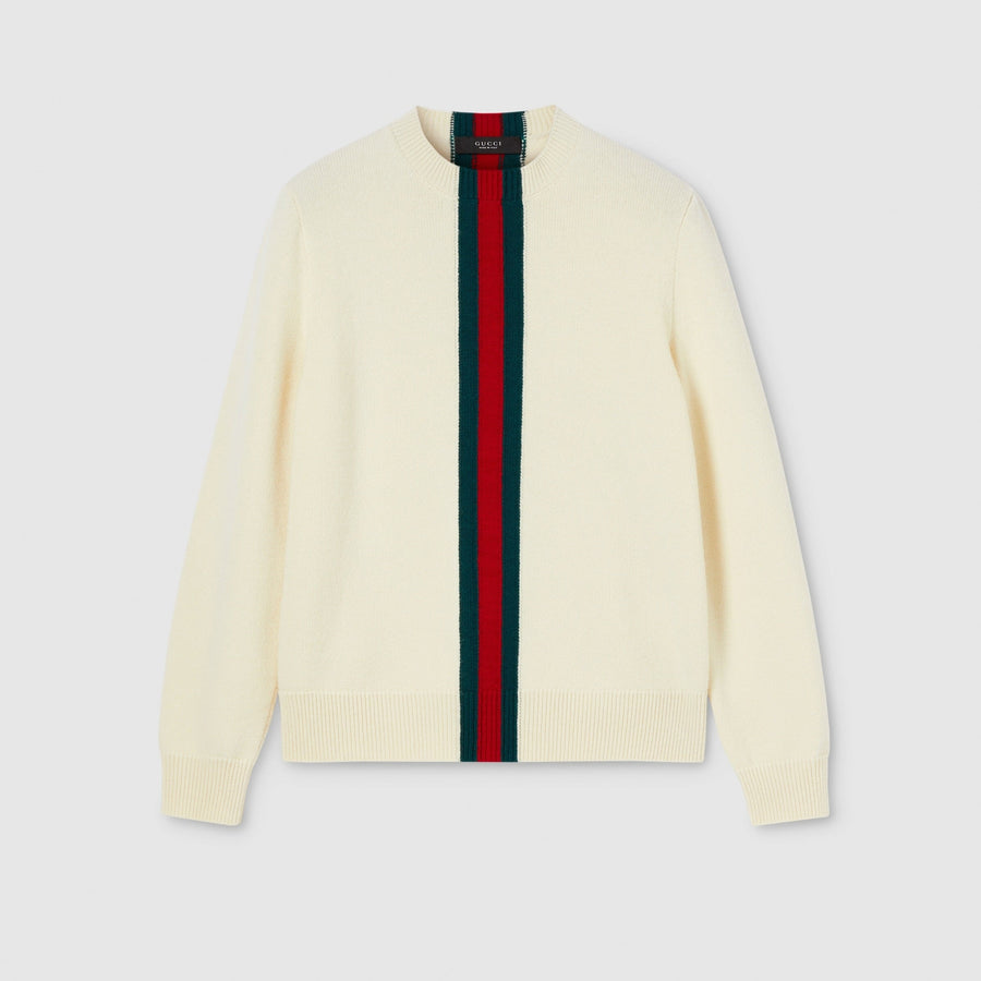 Gucci Knit wool sweater with Web intarsia