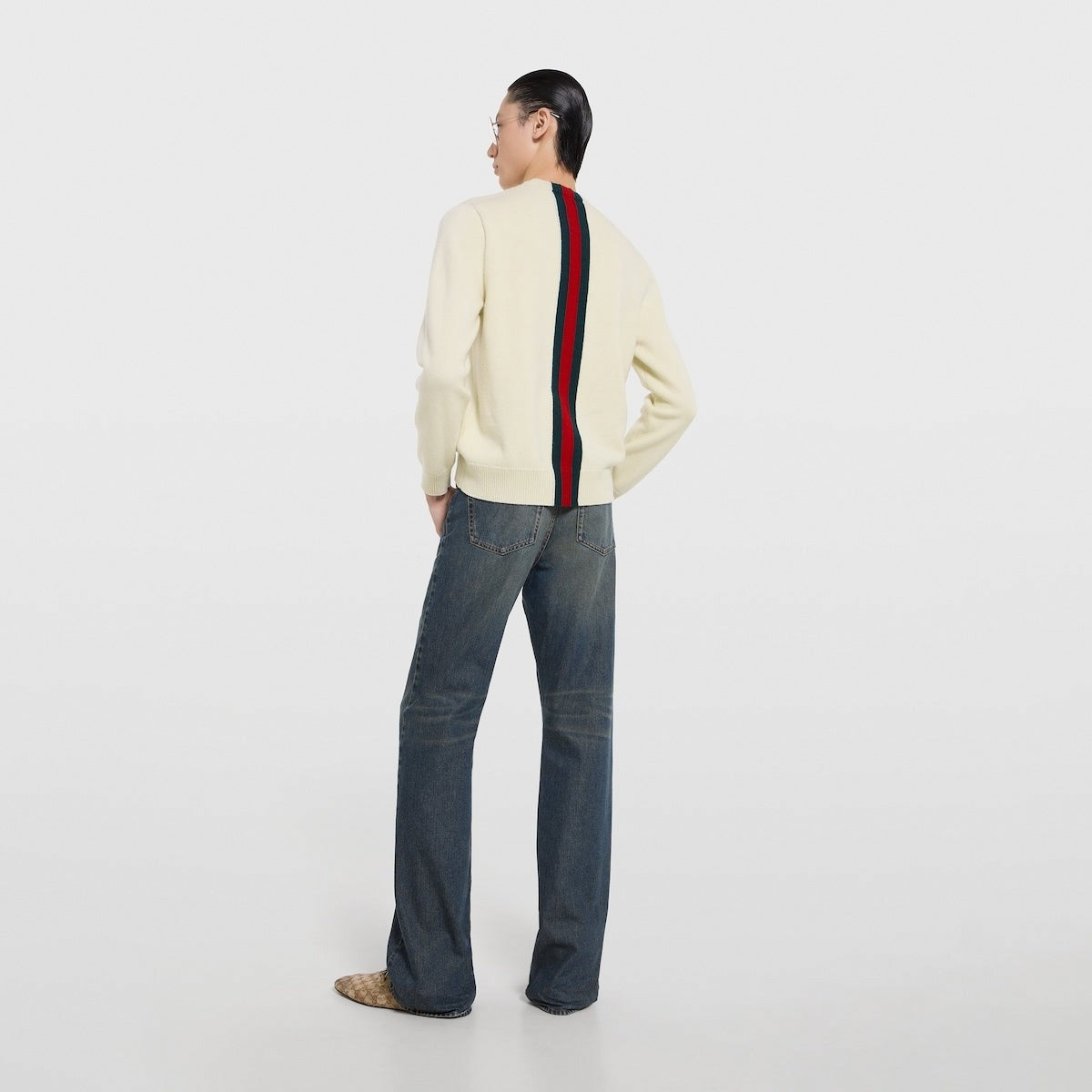 Gucci Knit wool sweater with Web intarsia - image 3