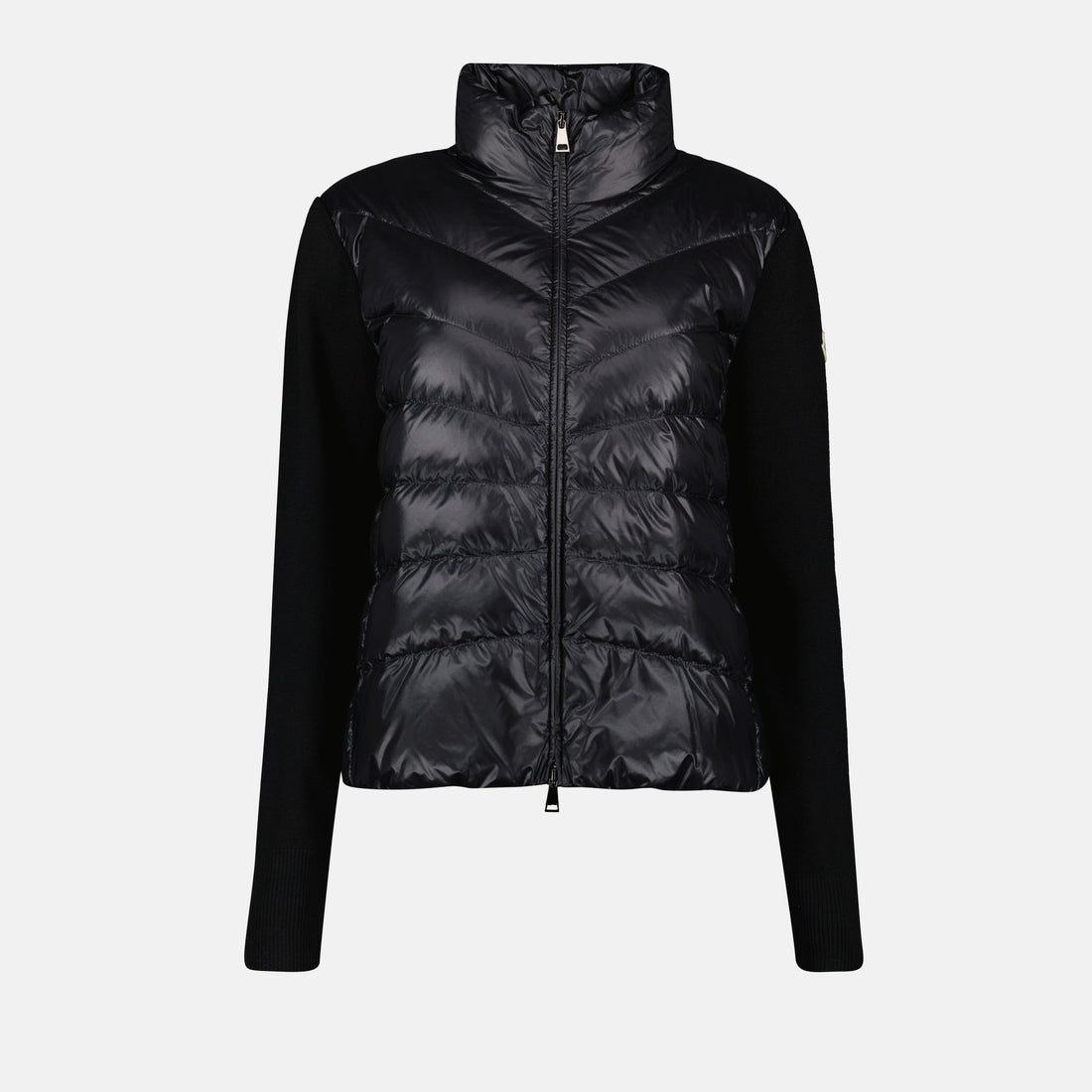 Quilted Knit-Sleeve Puffer Jacket