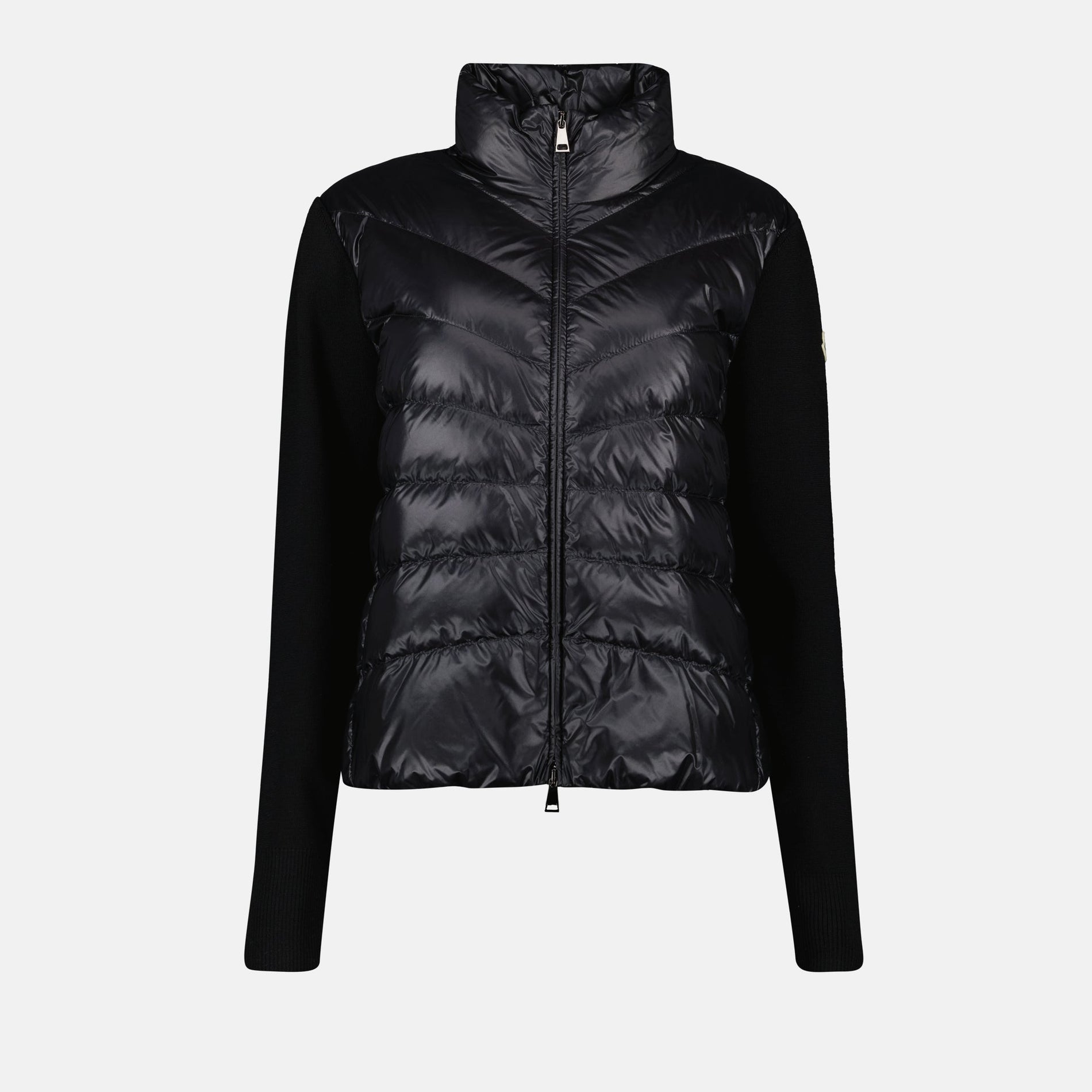 Moncler Quilted Knit-Sleeve Puffer Jacket