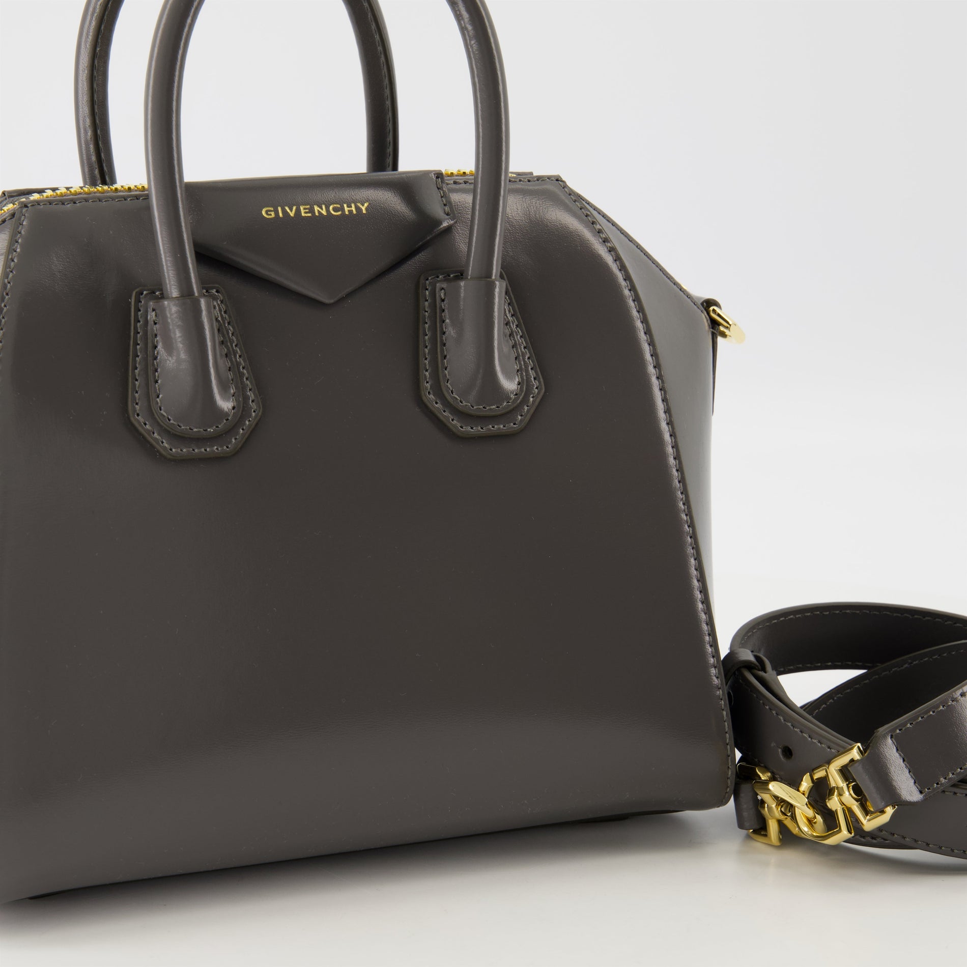 Givenchy Grey Leather Antigona Mini Top Handle Bag - image 3