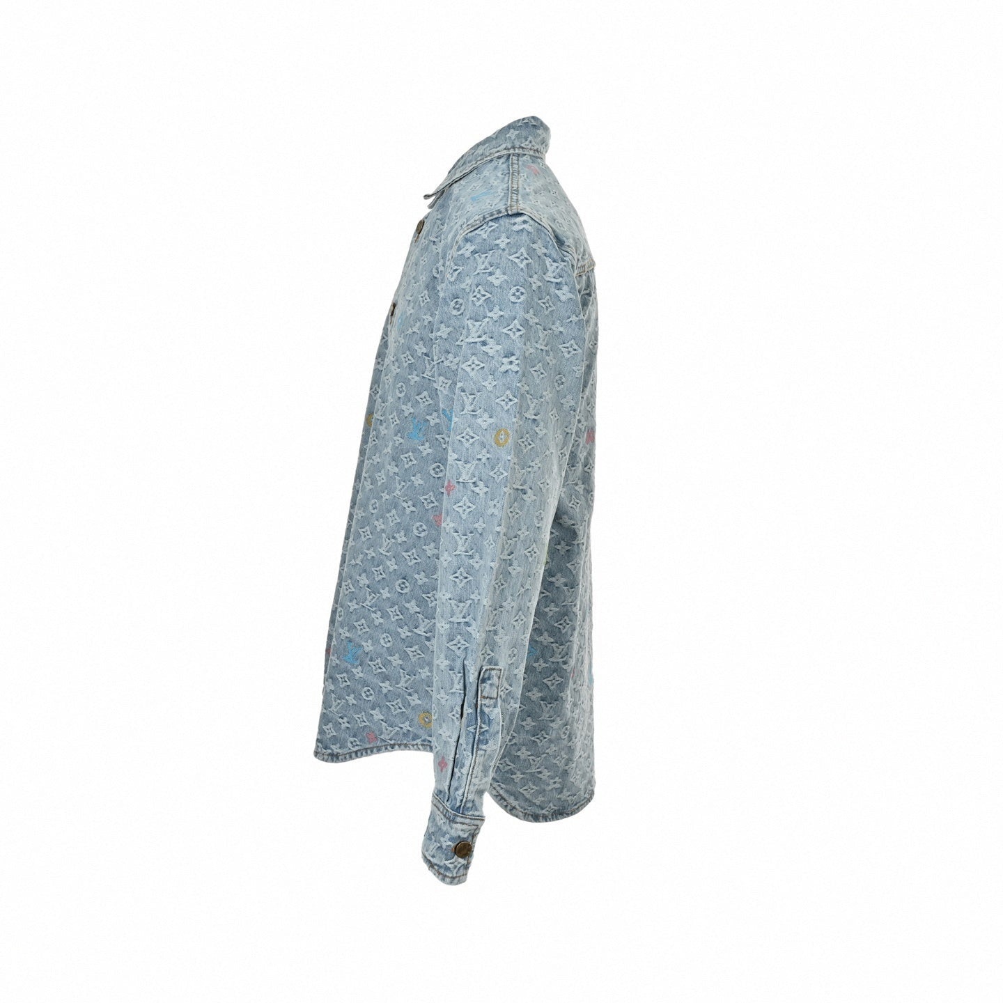 Louis Vuitton Monogram Denim Shirt – Light Blue Signature Jacquard - image 5
