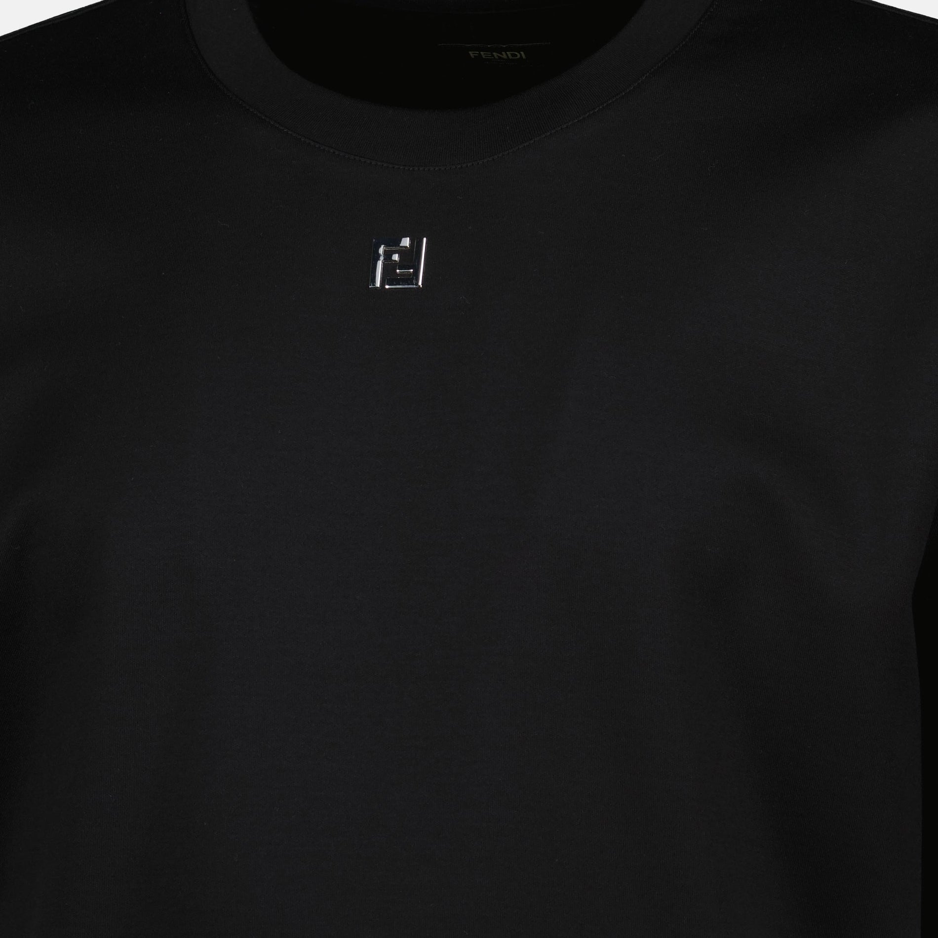 Fendi Black FF Logo Cotton T-Shirt - image 3