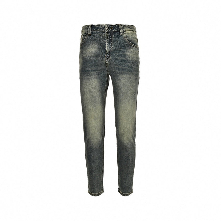 Louis Vuitton Faded Monogram Detail Slim-Fit Denim Jeans