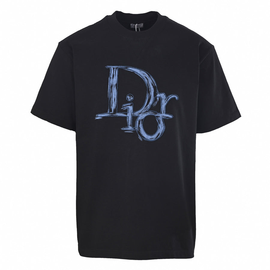 Dior Black T-Shirt with Blue Logo