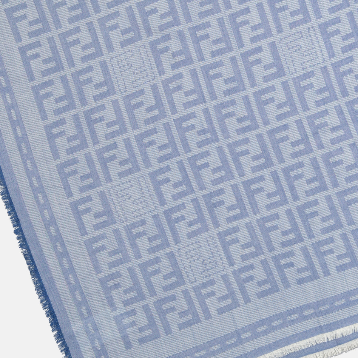 Fendi Logo Jacquard Scarf– Light Blue - image 4