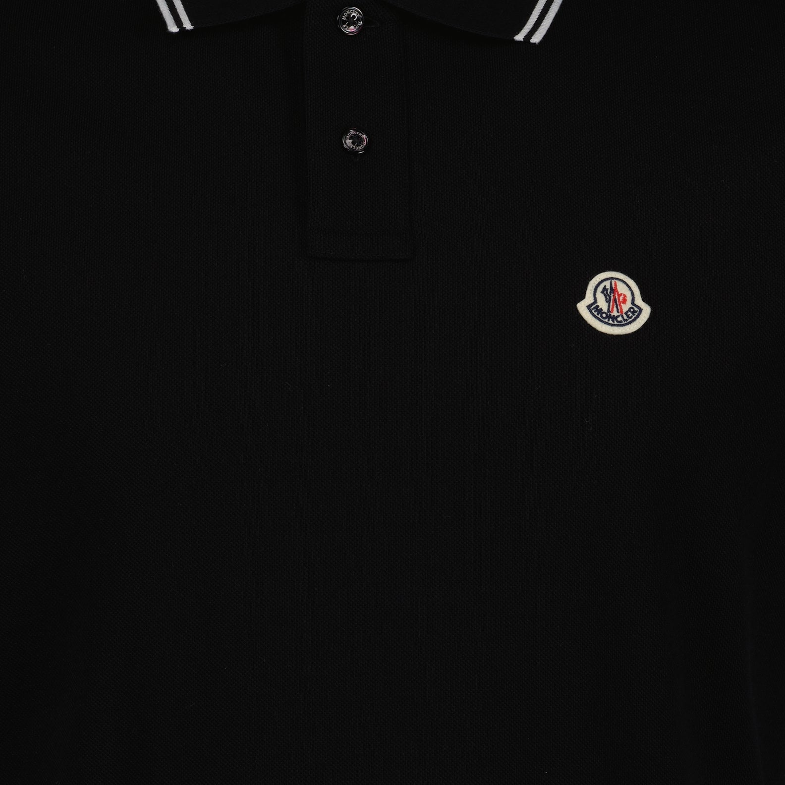 Moncler Black Polo Shirt with Contrast Stripe Trim - image 5