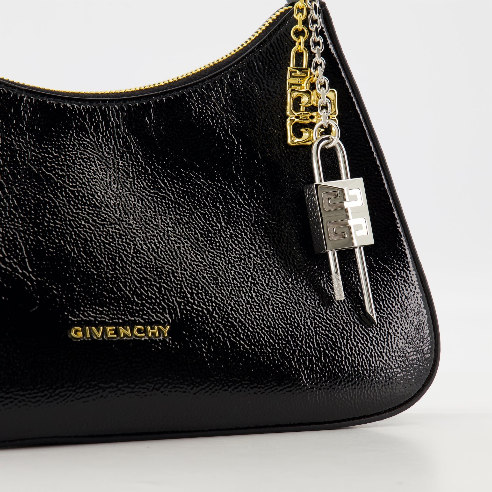 Givenchy Black Patent Leather Mini Shoulder Bag with 4G Charms - image 3