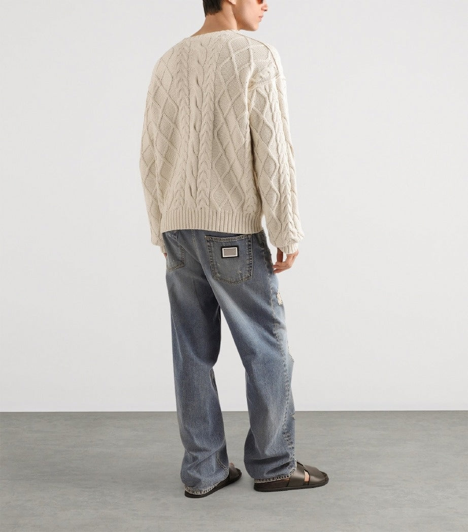 Dolce & Gabbana DG Distressed Straight-Leg Jeans - image 4