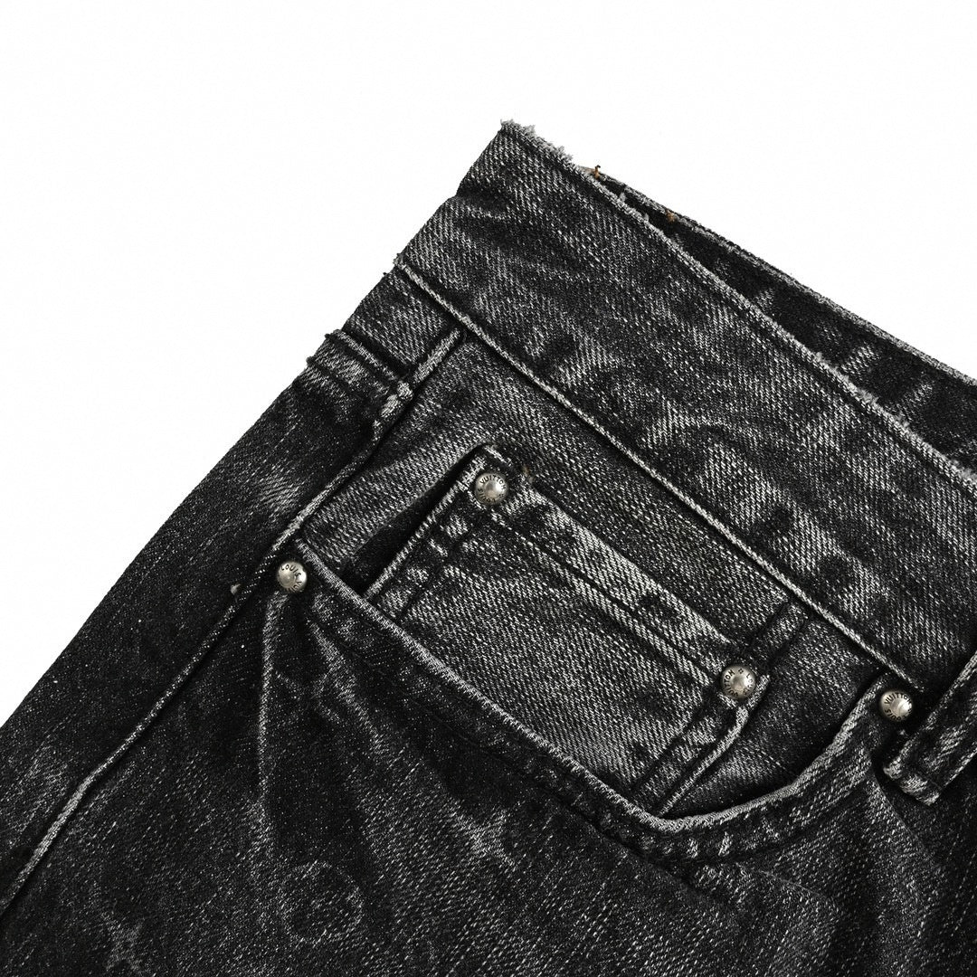 Louis Vuitton Black Washed Denim Jeans with Monogram & Cowboy Embroidery - image 6
