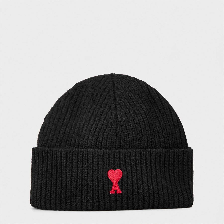 Ami Paris AMI Paris Men’s Alpaca Knitted Beanie in Black