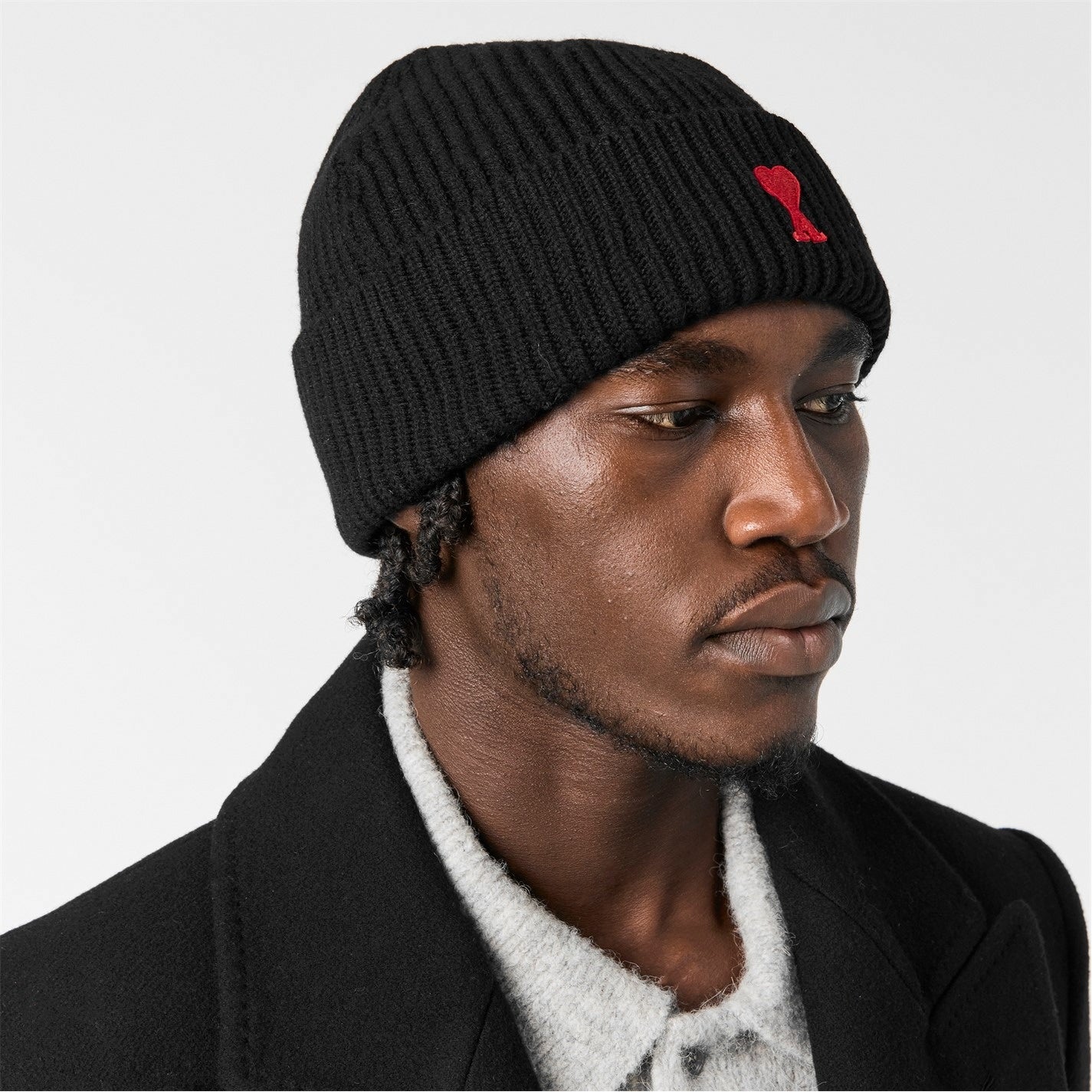 Ami Paris AMI Paris Men’s Alpaca Knitted Beanie in Black - image 4