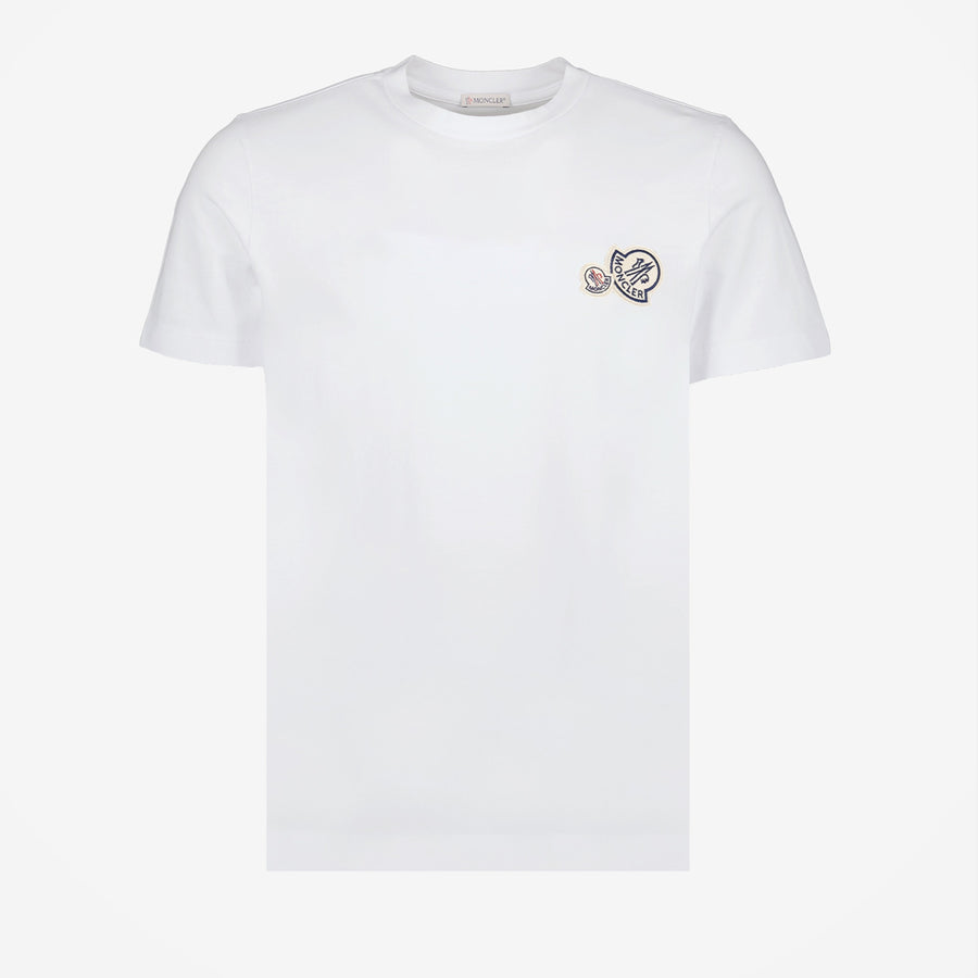 Moncler White Double Logo T-Shirt