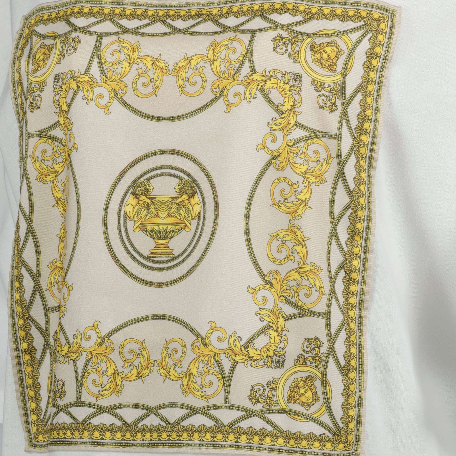 Versace Baroque Print Oversized T-Shirt – White & Gold - image 5