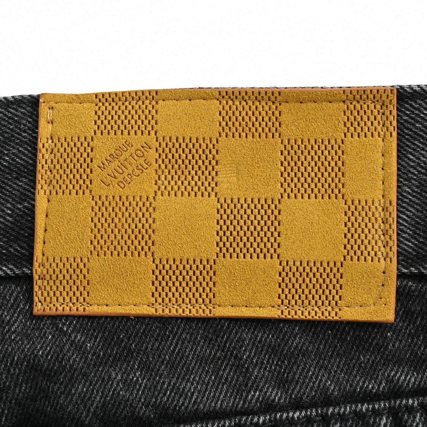 Louis Vuitton Damier Patch Washed Black Denim Jeans – Relaxed Luxury Fit - image 6