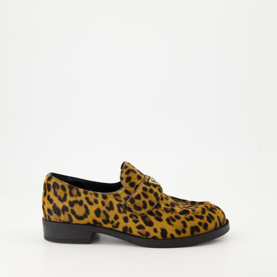 Prada Leopard Haircalf Loafers