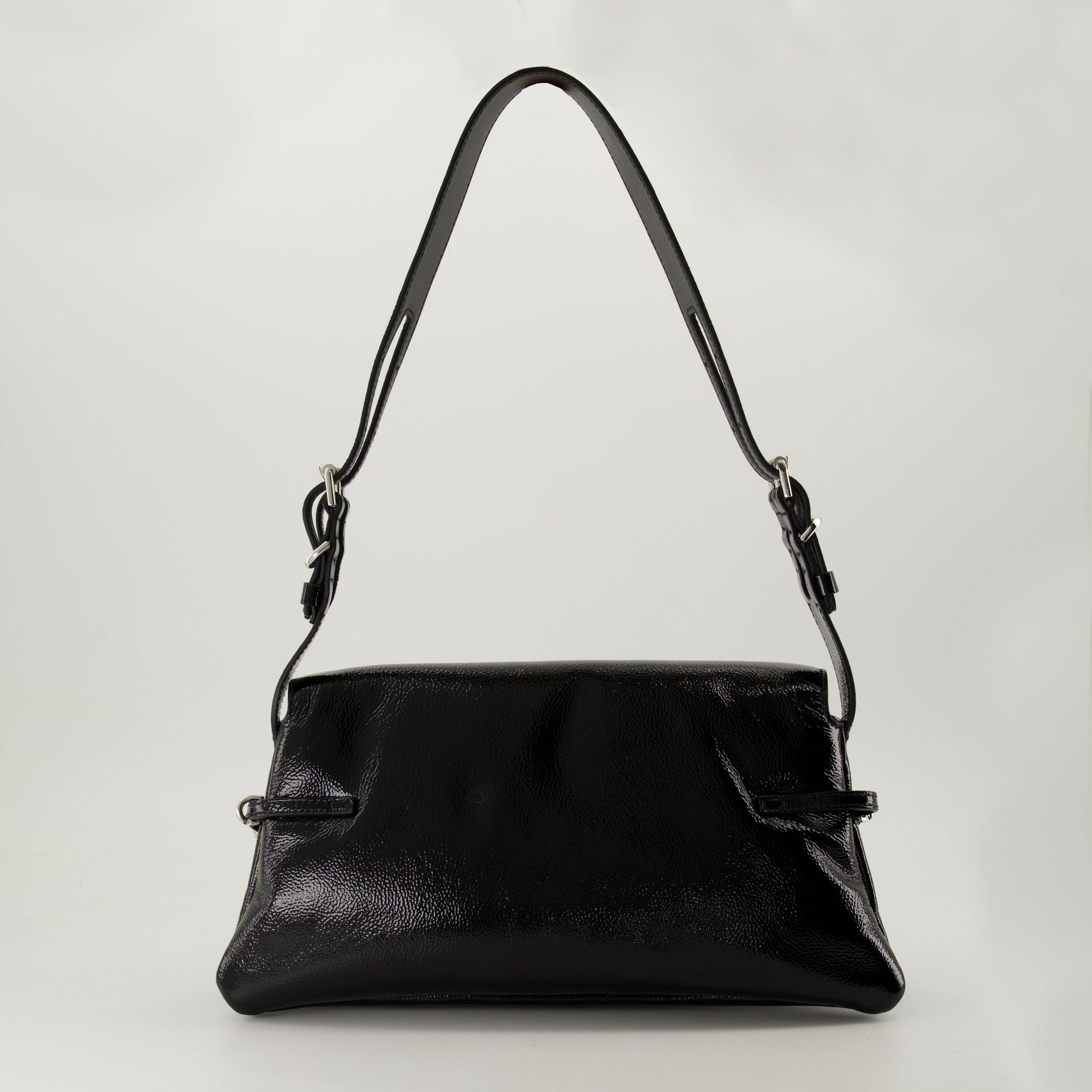 Givenchy Black Patent Leather Shoulder Bag with Strap Detail - image 2