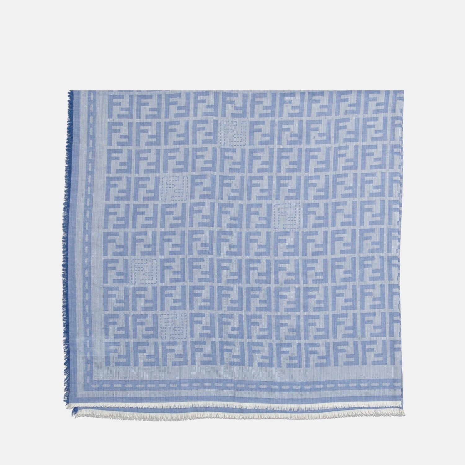 Fendi Logo Jacquard Scarf– Light Blue - image 2