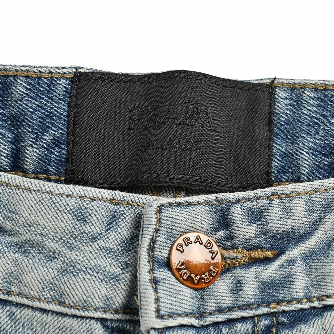 Prada Light Wash Slim-Fit Denim Jeans - image 5