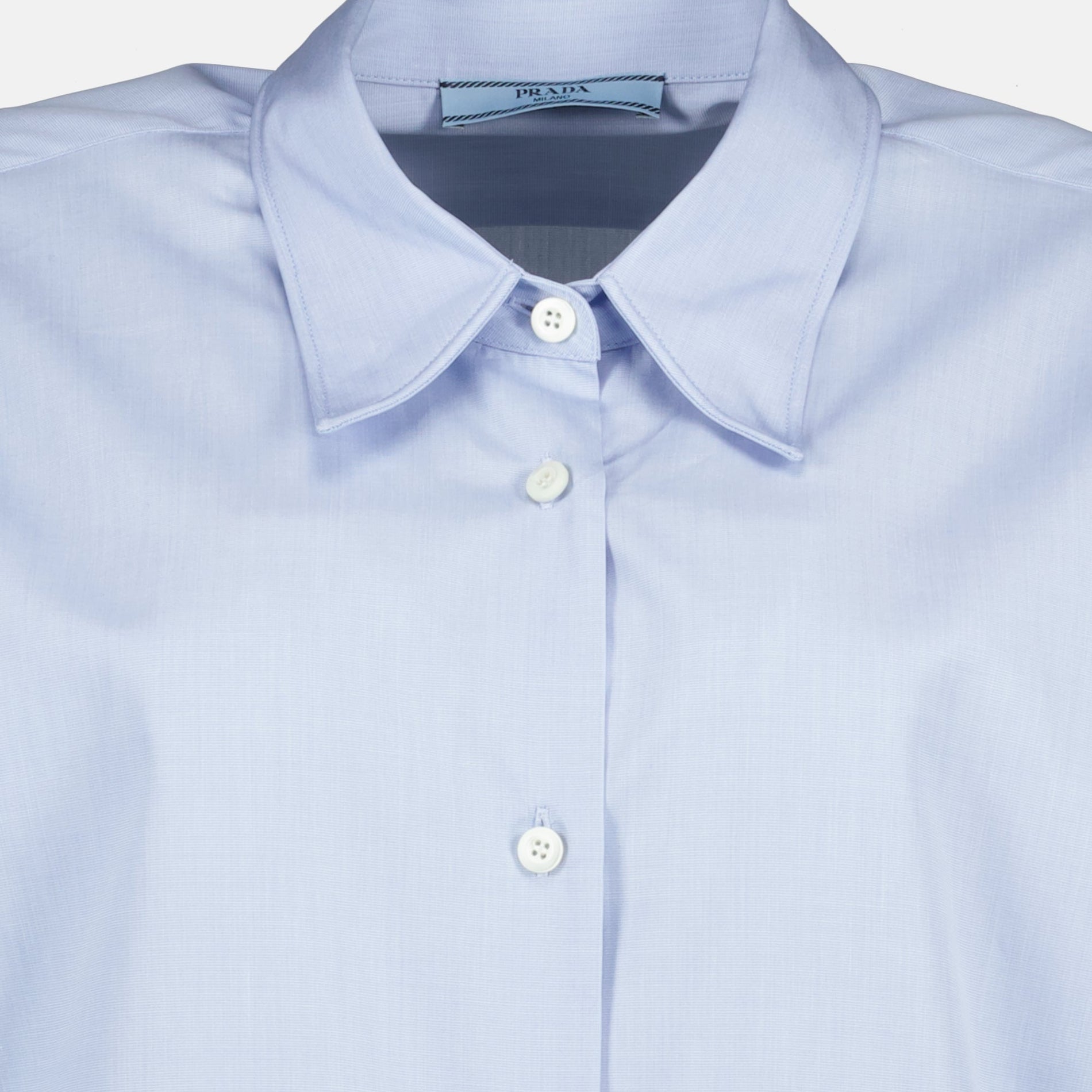 Prada Light Blue Cropped Button Shirt - image 5