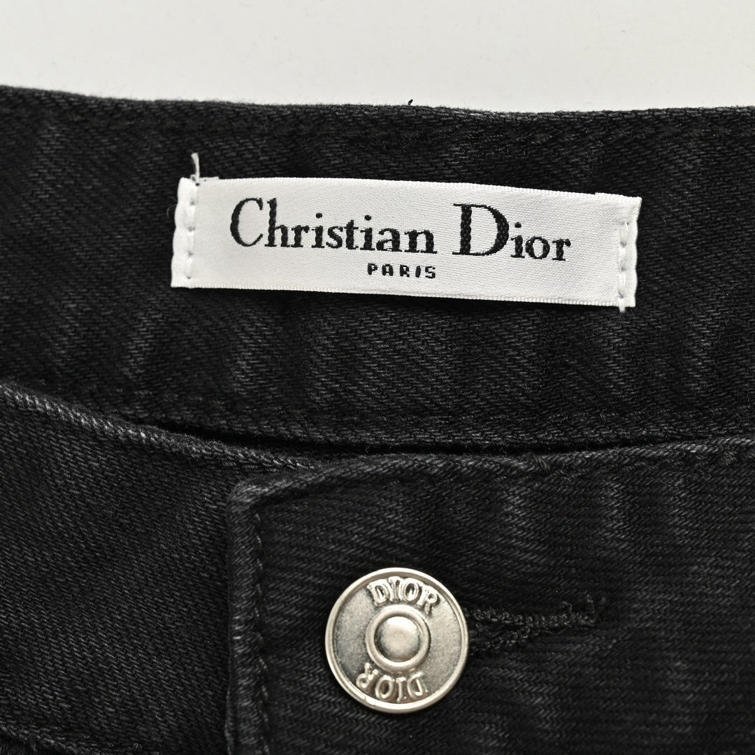 Dior Black Slim-Fit Jeans with Embroidered Logo Detail - image 6