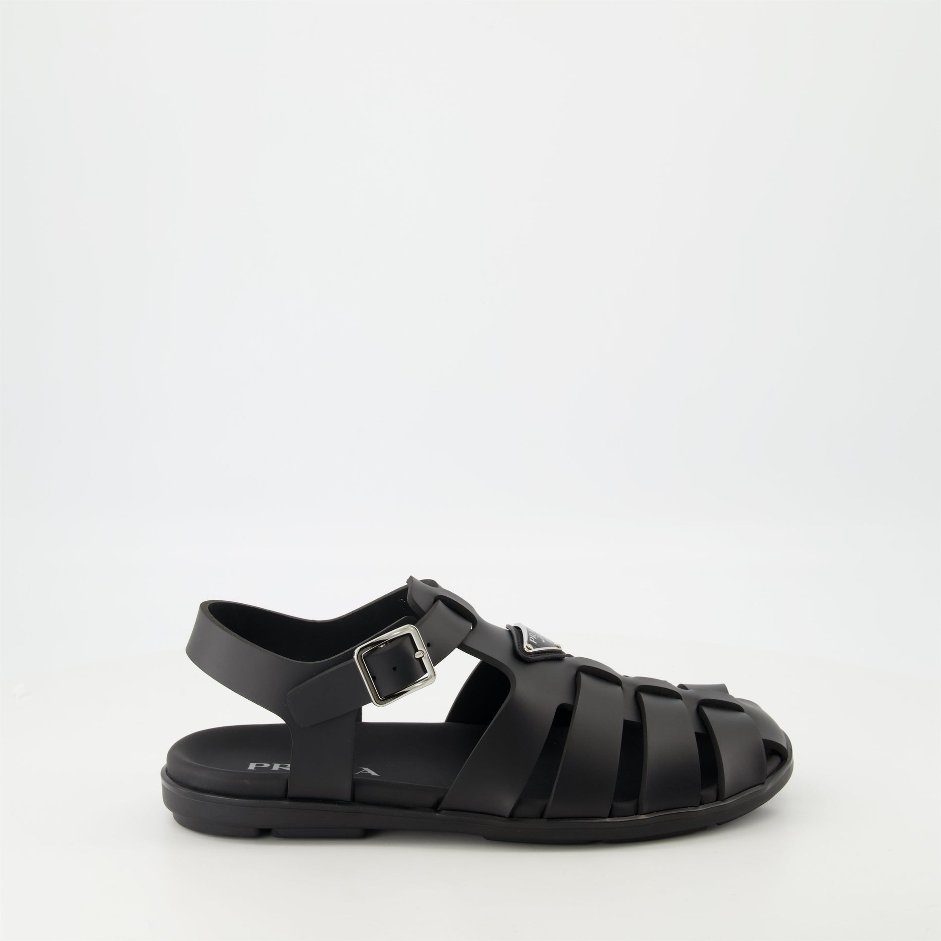 Prada Black Rubber Sandals