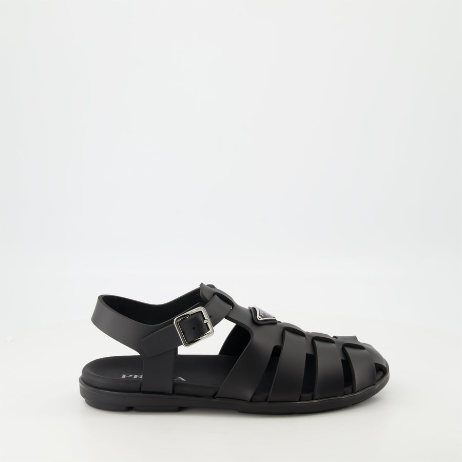 Prada Black Rubber Sandals