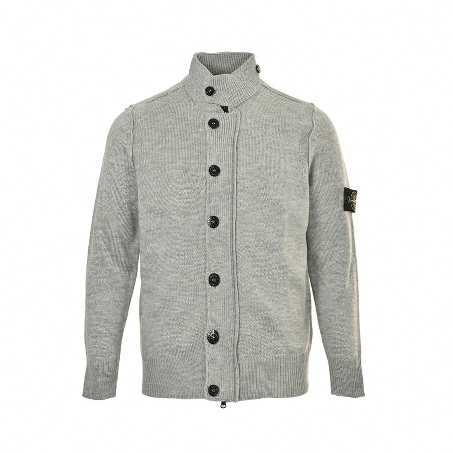 Stone Island Buttoned Stand-Collar Knit Cardigan