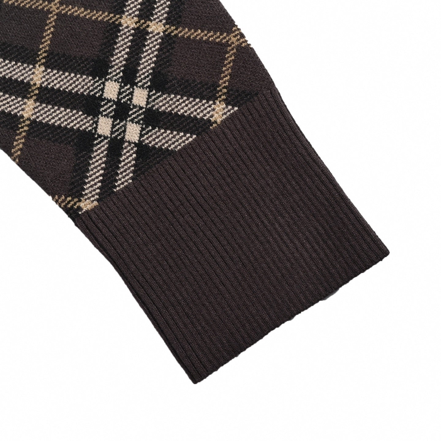 Burberry Brown Checked Wool Jumper - image 7