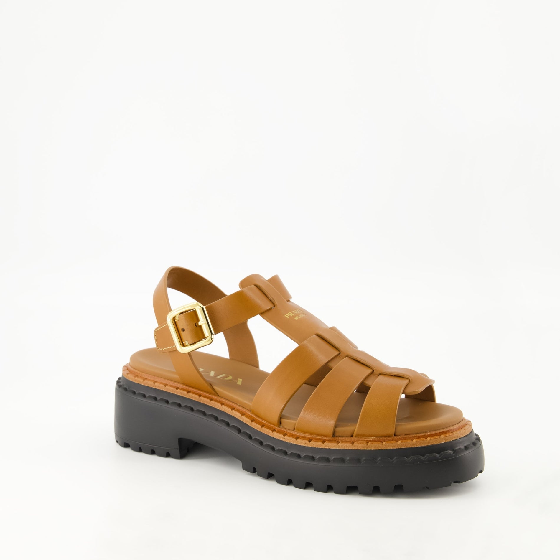 Prada Leather Platform Sandals - image 2