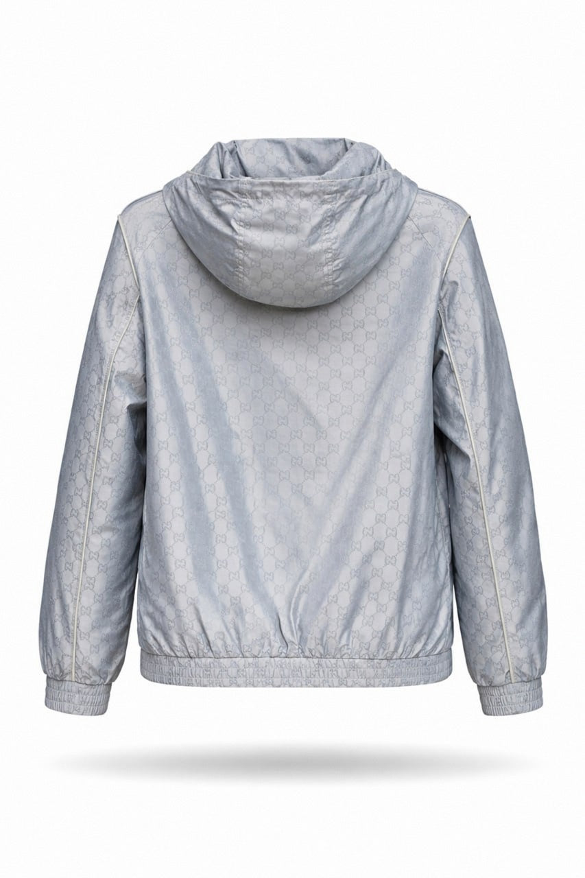 Gucci GG Jacquard Hooded Nylon Jacket – Light Grey - image 2