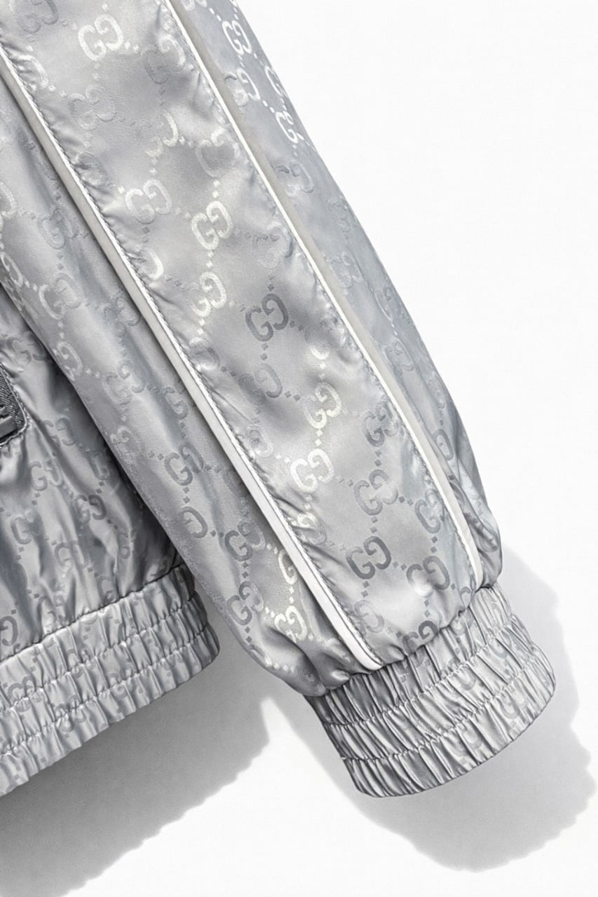 Gucci GG Jacquard Hooded Nylon Jacket – Light Grey - image 6
