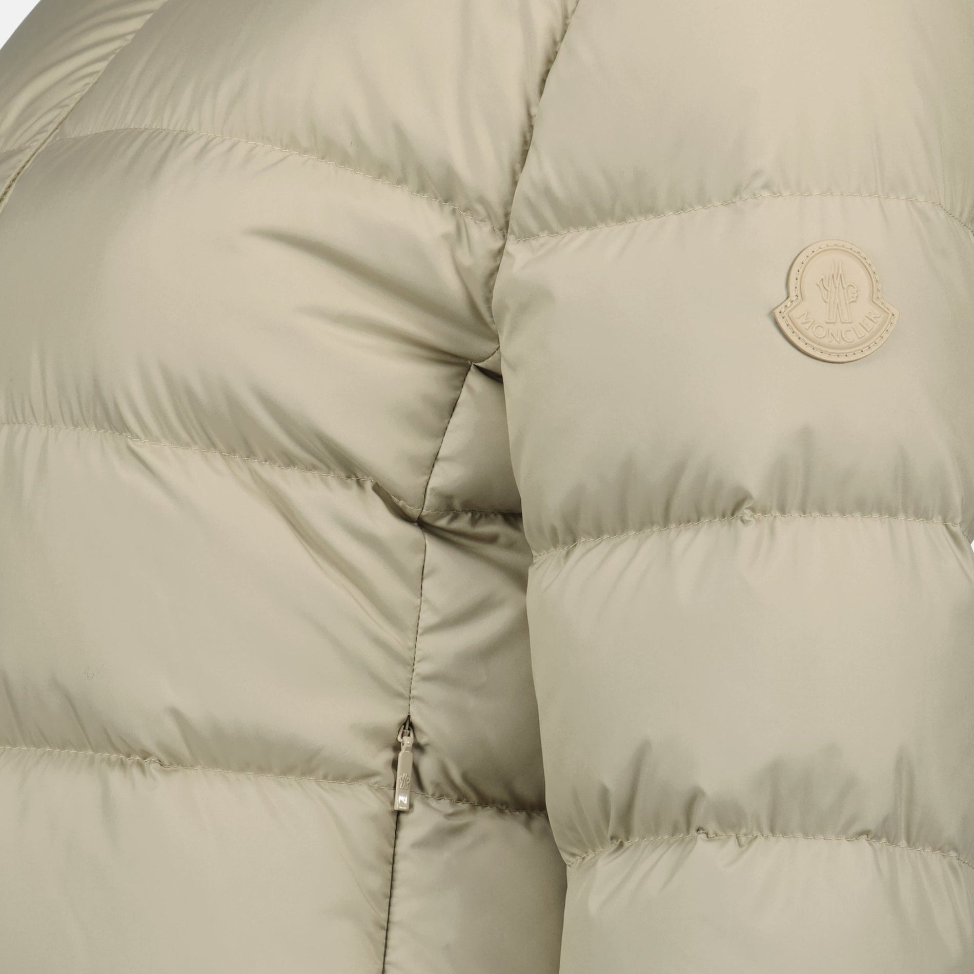 Moncler Light Beige Cropped Down Jacket - image 3