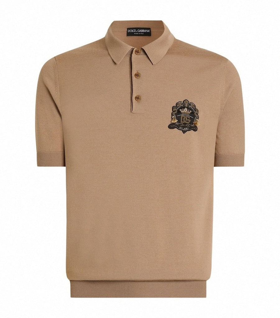 Dolce & Gabbana Virgin Wool Crest Polo Shirt