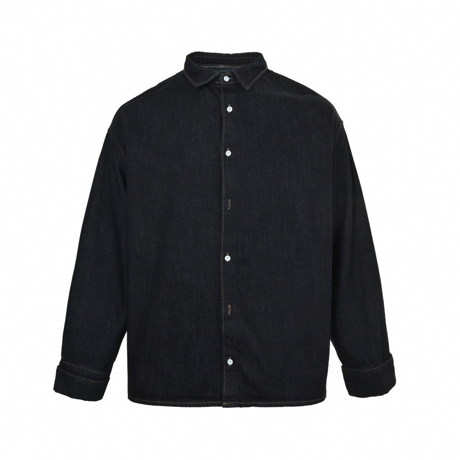 Prada Triangle Logo Back Denim Shirt Jacket