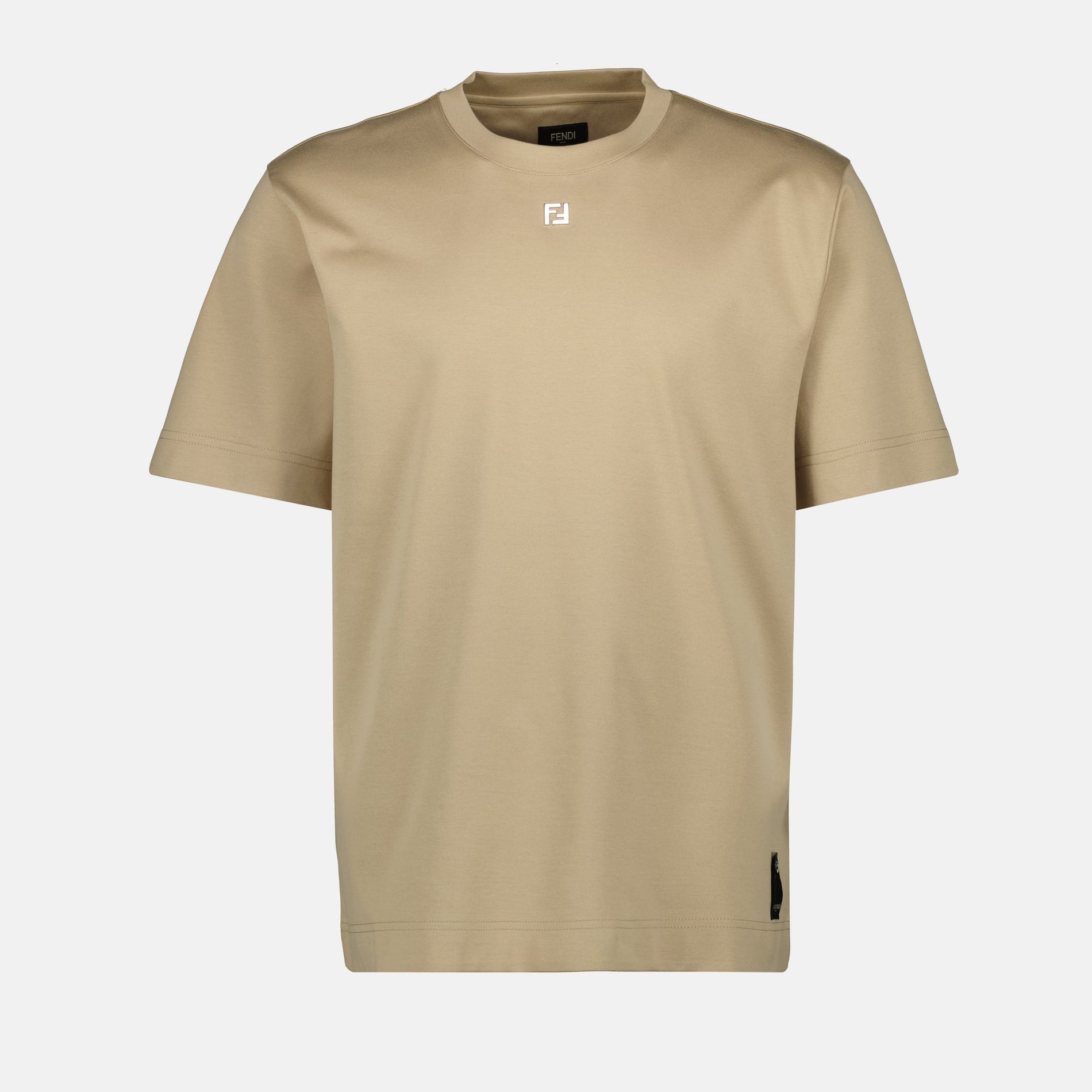 Fendi FF Metal Logo Cotton T-Shirt