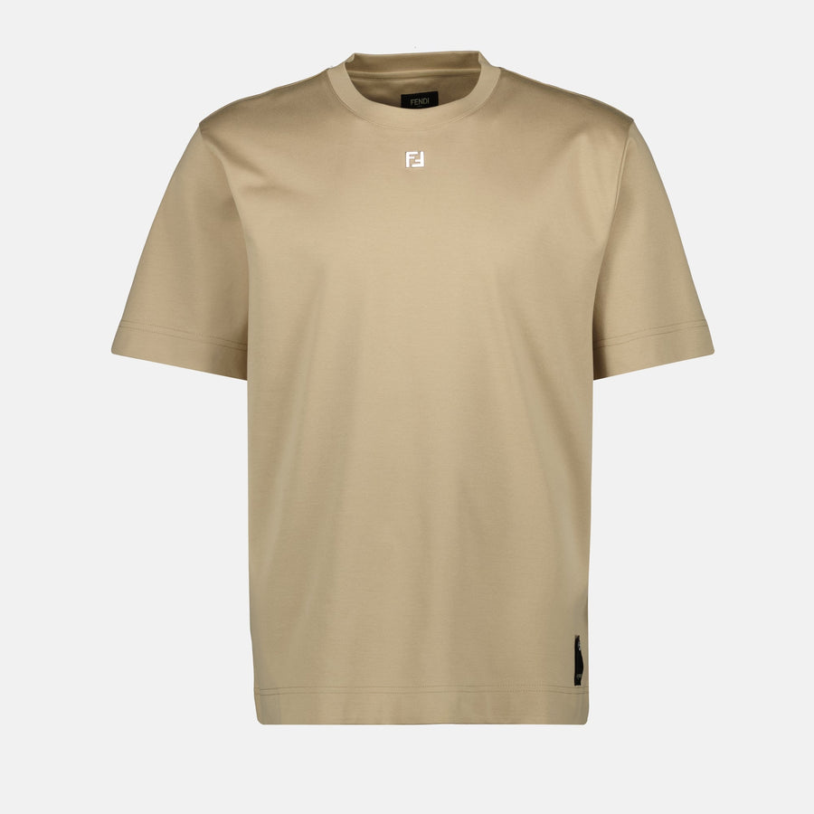 Fendi FF Metal Logo Cotton T-Shirt