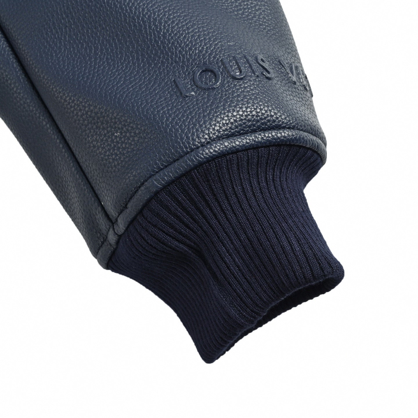 Louis Vuitton Navy Monogram Embossed Varsity Jacket - image 5