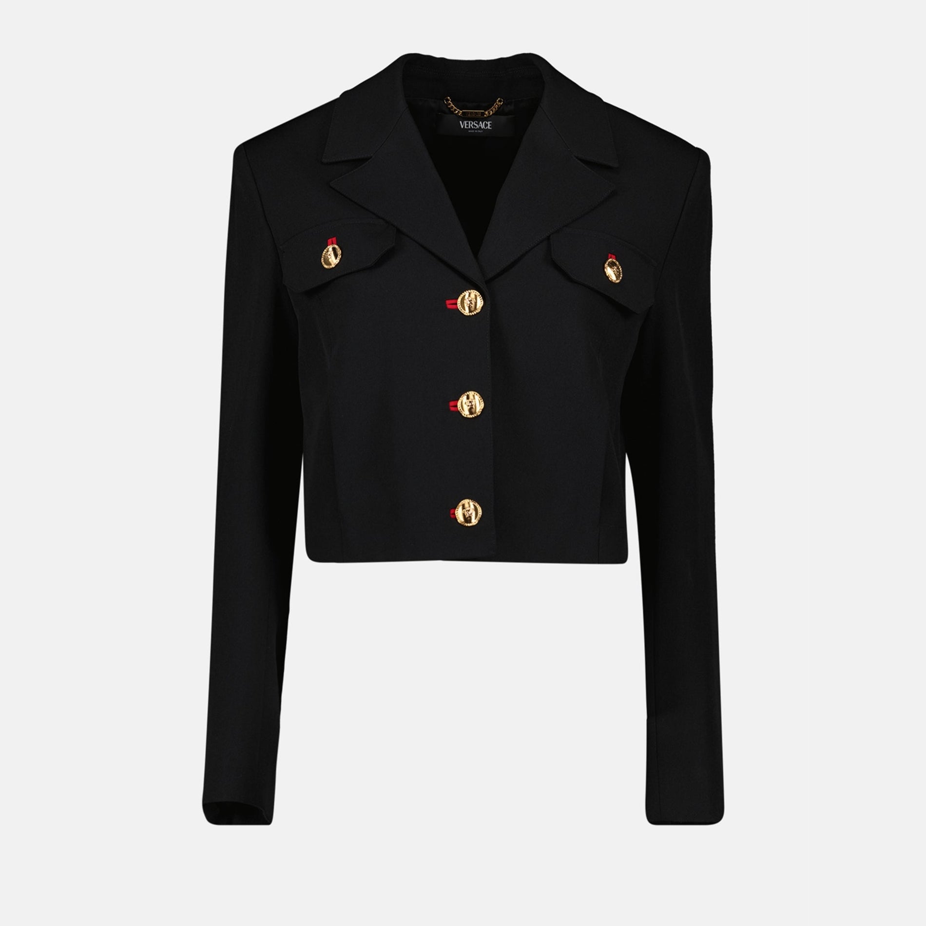 Versace Cropped Medusa Button Tailored Jacket