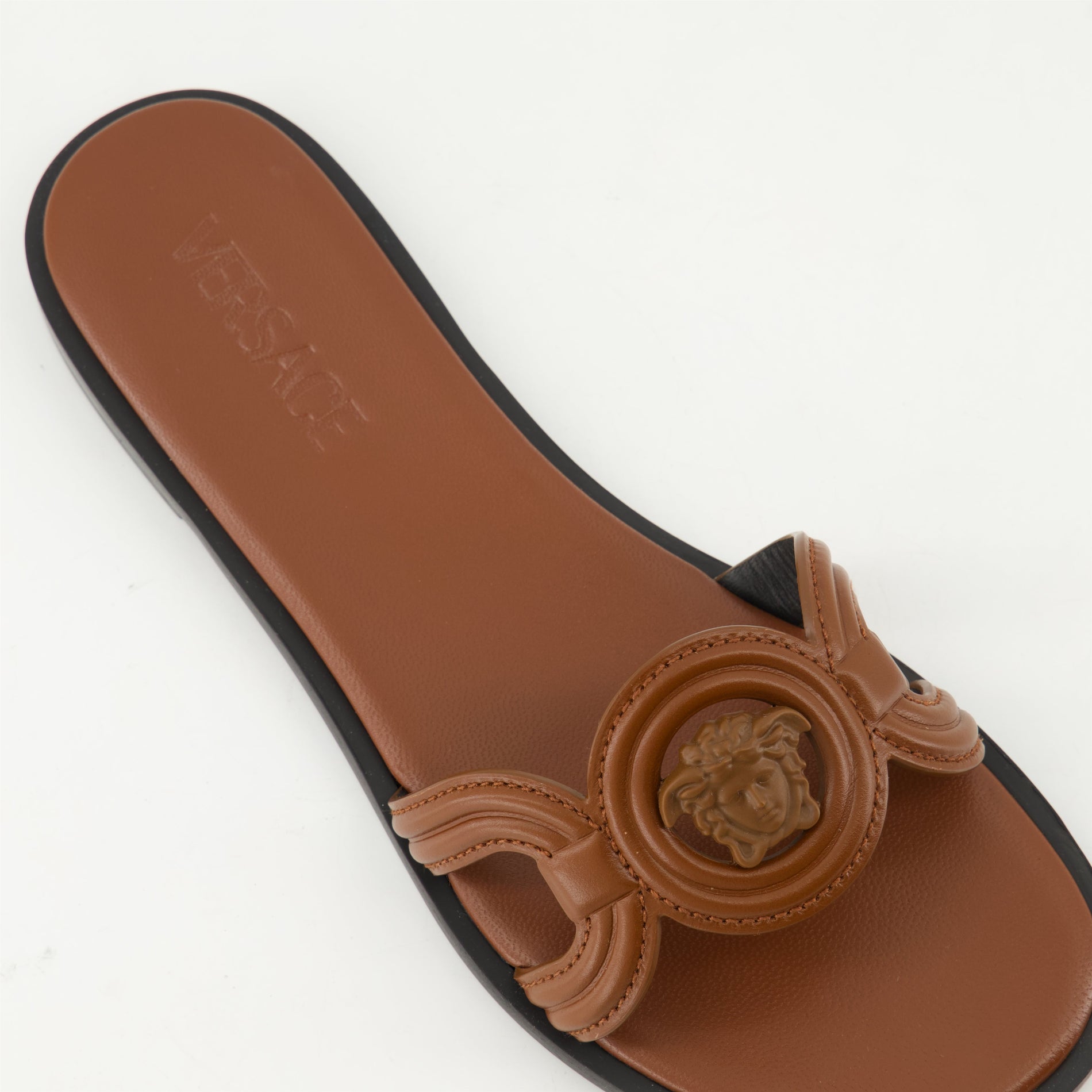 Versace Medusa Flat Slide Sandals - image 5