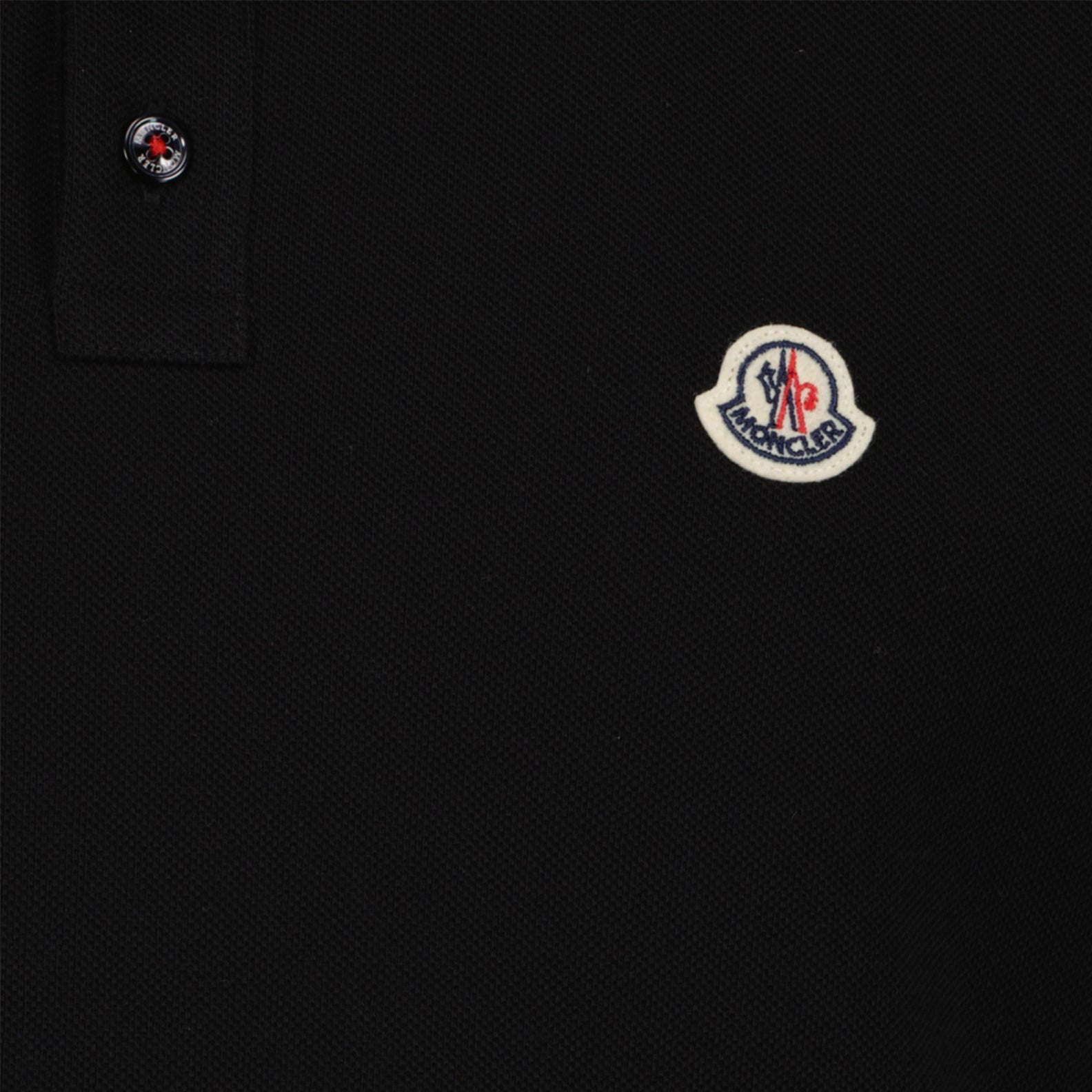 Moncler Black Polo Shirt with Tricolour Trim - image 3