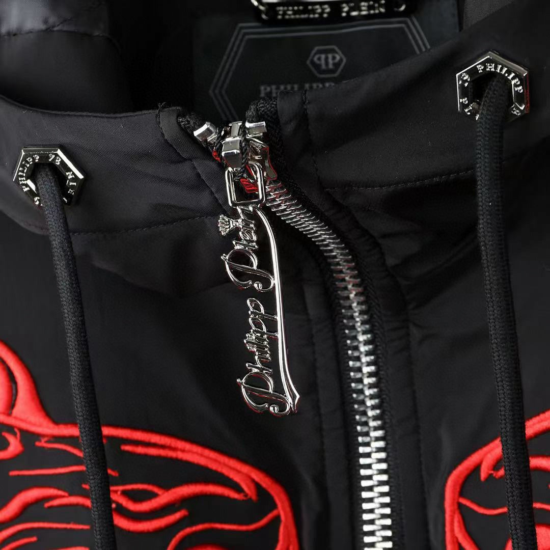 Philipp Plein Embroidered Twin Tiger Windbreaker - image 3