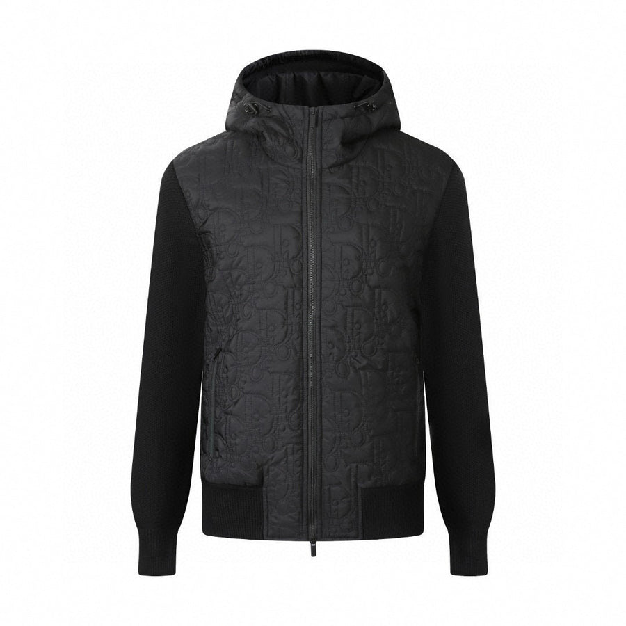 Dior Black Quilted Wool Hooded Zip Jacket