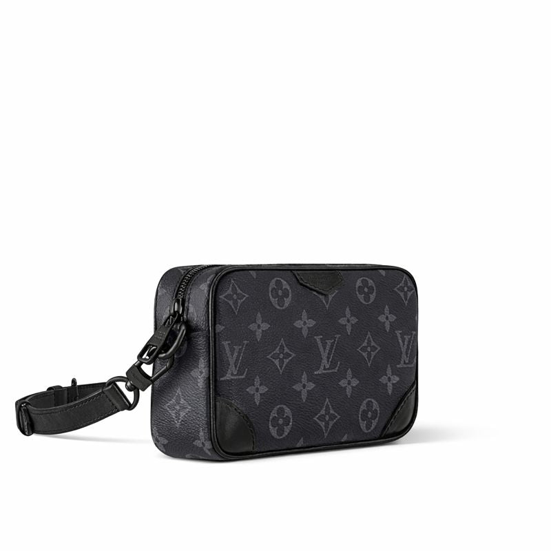 Louis Vuitton Eclipse Pochette / Mini Crossbody Bag (Black/Grey)