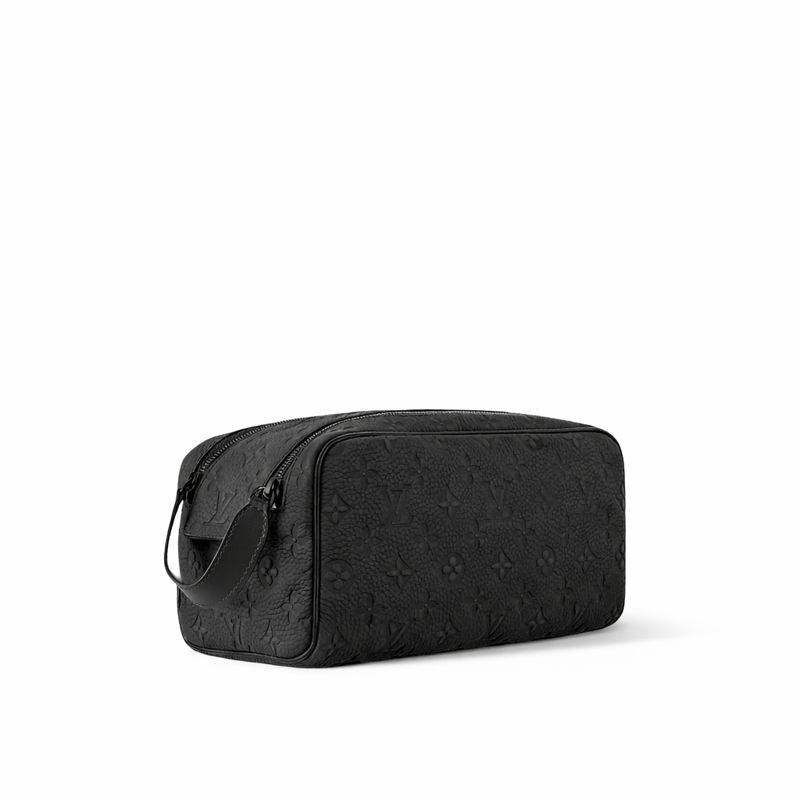 Louis Vuitton Monogram Embossed Leather Toiletry Pouch / Travel Case (All Black)