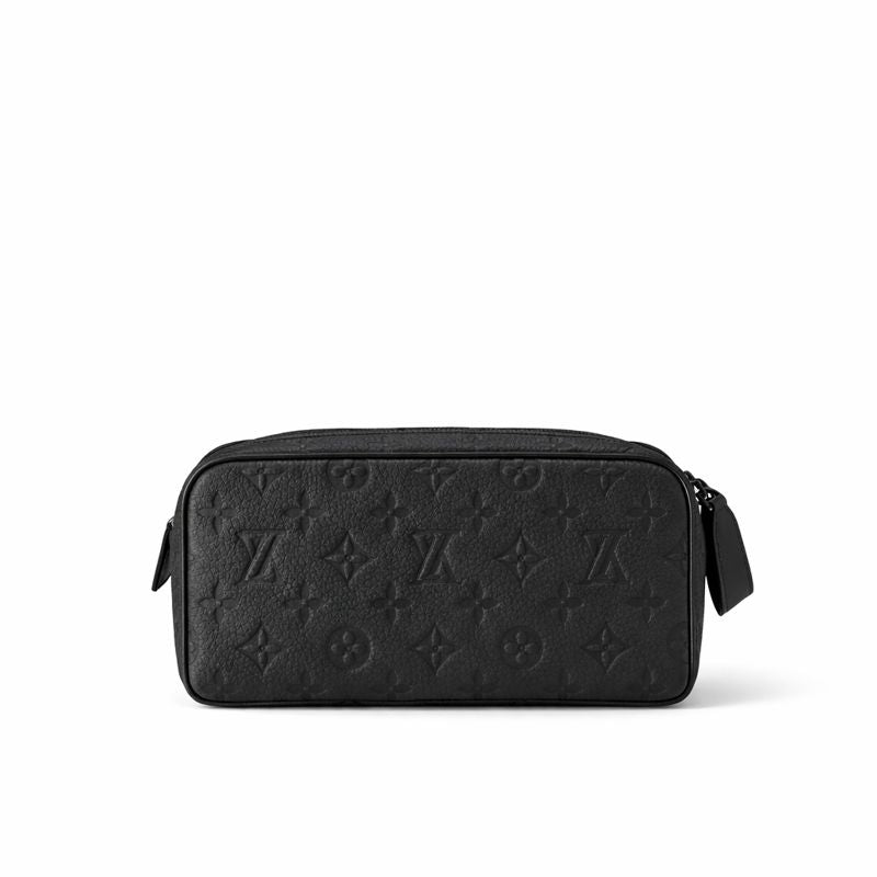 Louis Vuitton Monogram Embossed Leather Toiletry Pouch / Travel Case (All Black) - image 2
