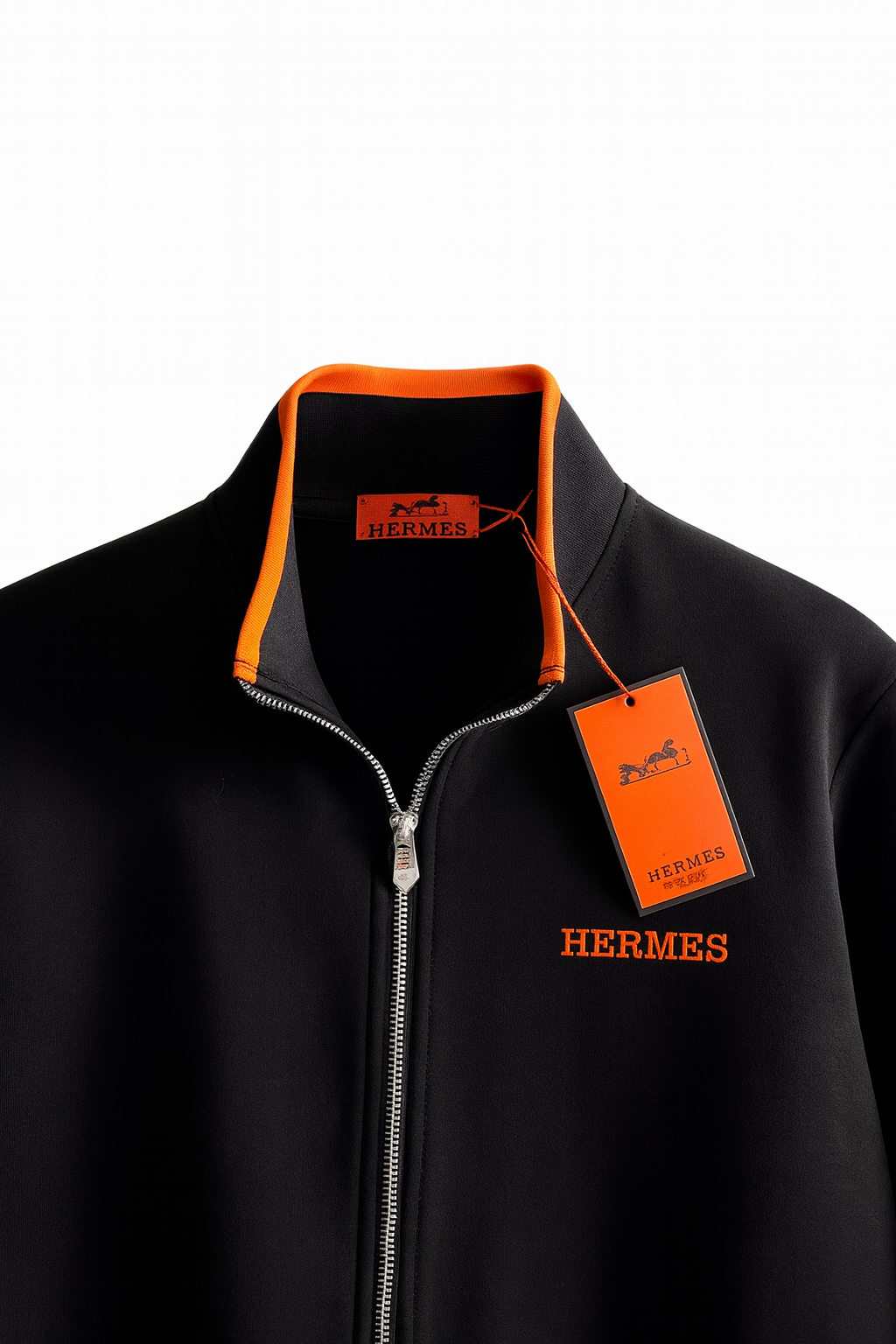 Hermes Black and Orange Zip Tracksuit Set - image 3