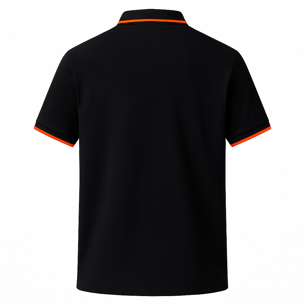 Hermes Hermès Black Polo Shirt with Orange Contrast Trim and H Logo - image 3